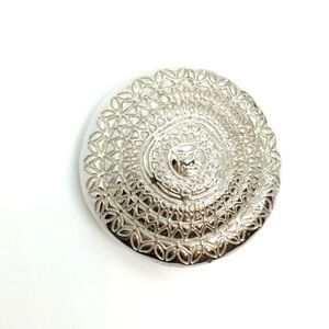 VINTAGE MONET MEDALLION CARVED PETALS MANDALA ROUND BROOCH PIN LARGE STATEMENT
